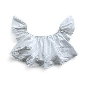 ZARA Off Shoulder Poplin Frill Crop Top